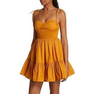 STAUD
Landry Smocked Bustier Minidress